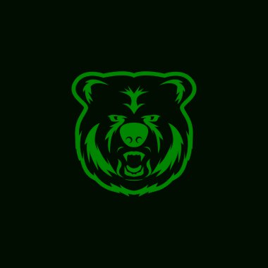 Ayı Simgesi ve Sembol Vektör Şablonu İllüstrasyonu