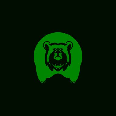 Ayı Simgesi ve Sembol Vektör Şablonu İllüstrasyonu