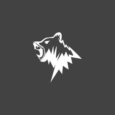 Ayı Simgesi ve Sembol Vektör Şablonu İllüstrasyonu