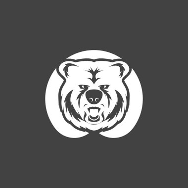 Ayı Simgesi ve Sembol Vektör Şablonu İllüstrasyonu