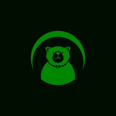 Ayı Simgesi ve Sembol Vektör Şablonu İllüstrasyonu