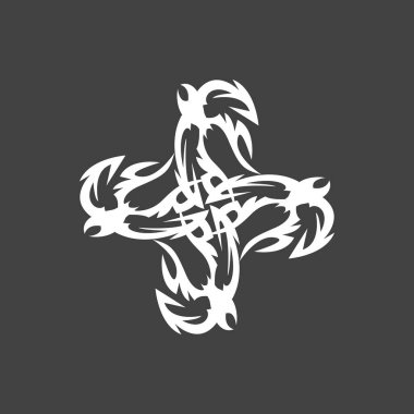 Siyah Kabile Dövmesi Soyut Sembol Şablonu