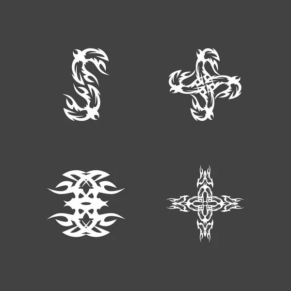 Black Tribal Tattoo Abstrakte Symbolvorlage — Stockvektor