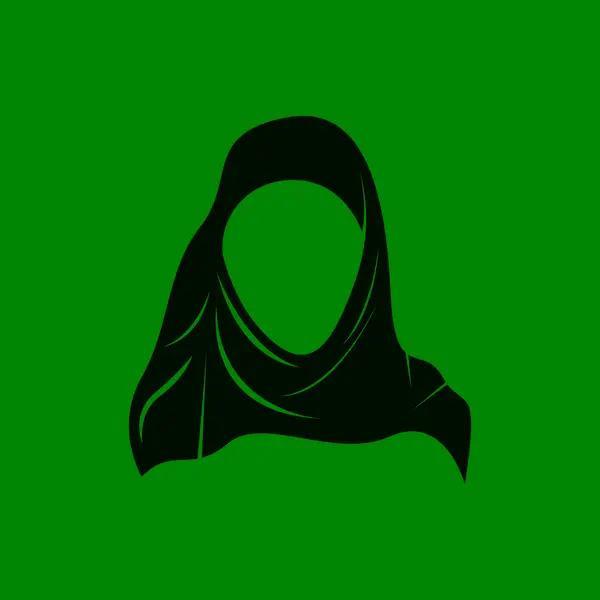 Icône Symbole Silhouette Femme Hijab — Image vectorielle