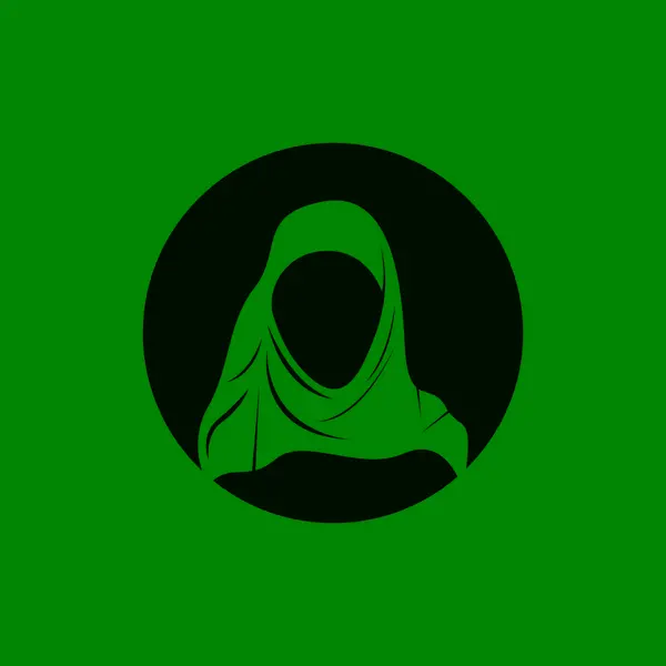 Ícone Símbolo Silhueta Mulher Hijab — Vetor de Stock