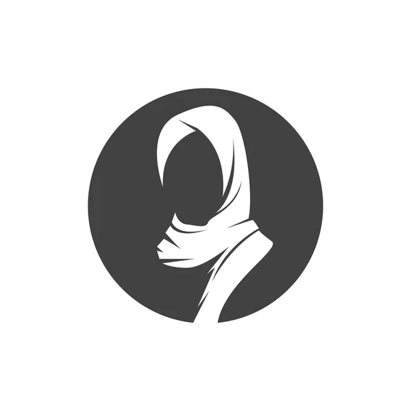 Hidżab Kobieta Sylwetka Ikona Symbol — Wektor stockowy