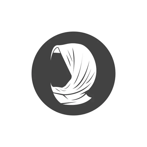 Ícone Símbolo Silhueta Mulher Hijab —  Vetores de Stock
