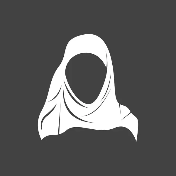 Hijab Frau Silhouette Symbol Und Symbol — Stockvektor