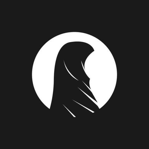 Hijab Kvinna Siluett Ikon Och Symbol — Stock vektor
