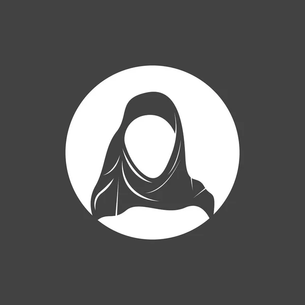 Icône Symbole Silhouette Femme Hijab — Image vectorielle