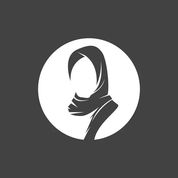 Hijab Donna Silhouette Icona Simbolo — Vettoriale Stock