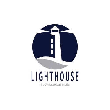 Basit Deniz feneri simgesi simgesi logosu