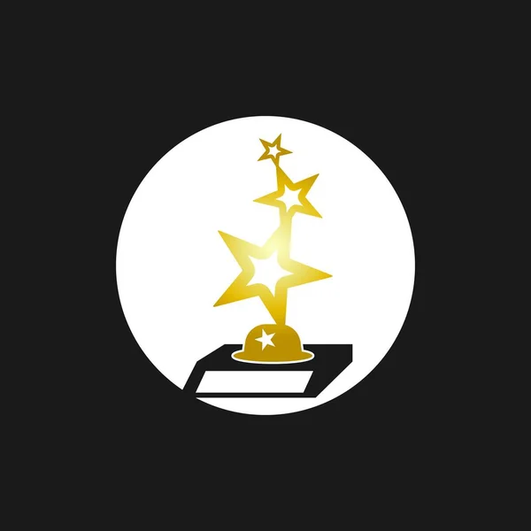 Basit Trophy Logo Tasarımı Vektör Şablonu — Stok Vektör