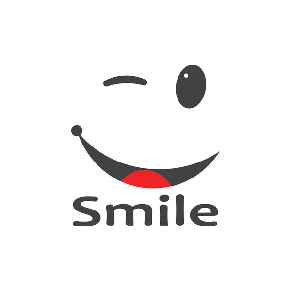 Smile Icon Emoticon Symbol Template — Stock Vector