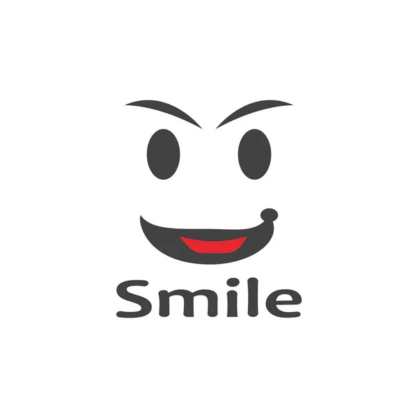 Smile Pictogram Emoticon Symbool Sjabloon — Stockvector