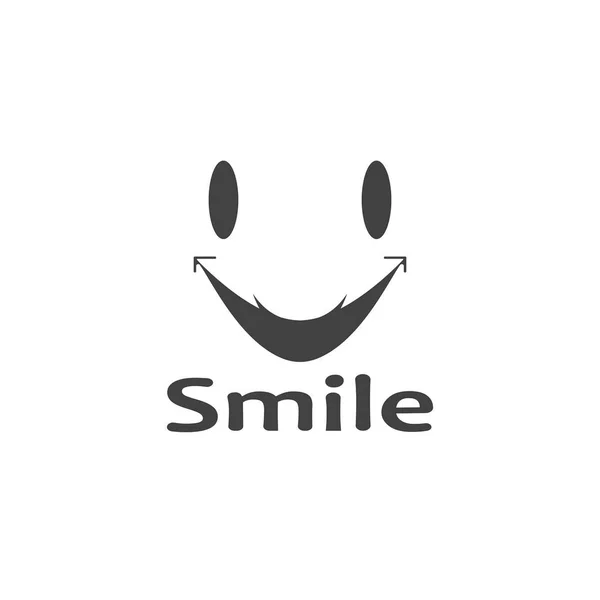 Smile Pictogram Emoticon Symbool Sjabloon — Stockvector