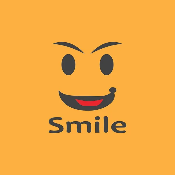Smile Icono Plantilla Símbolo Emoticono — Vector de stock
