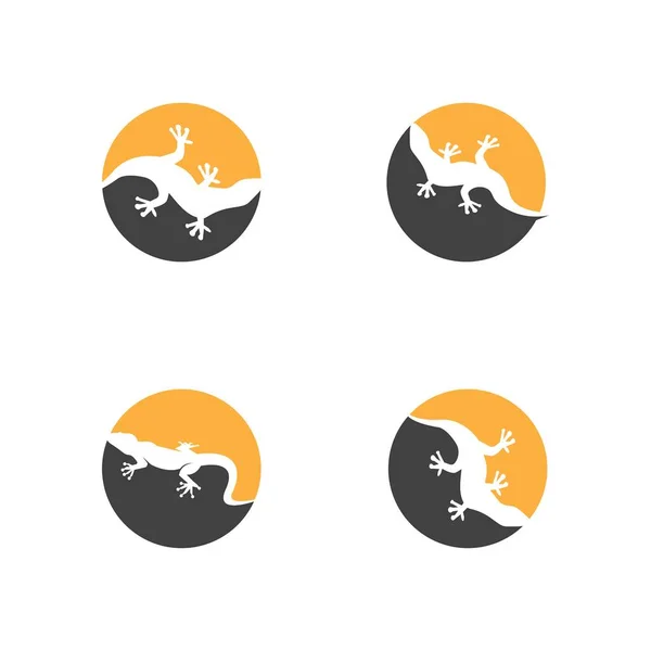 Lizard Icona Silhouette Logo Simbolo Vettore — Vettoriale Stock