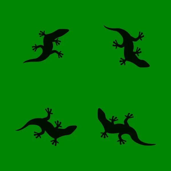 Kertenkele Simgesi Siluet Logo Sembolü Vektörü — Stok Vektör