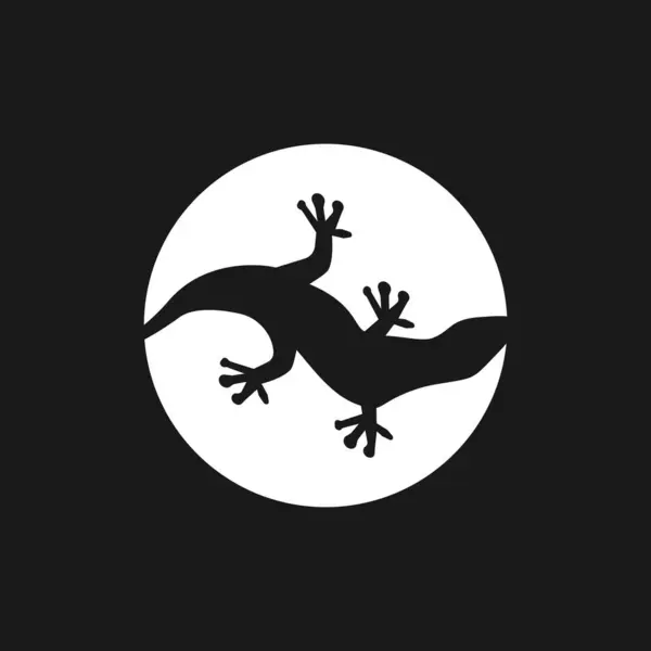 Ikona Jaszczurki Sylwetka Symbol Wektor — Wektor stockowy