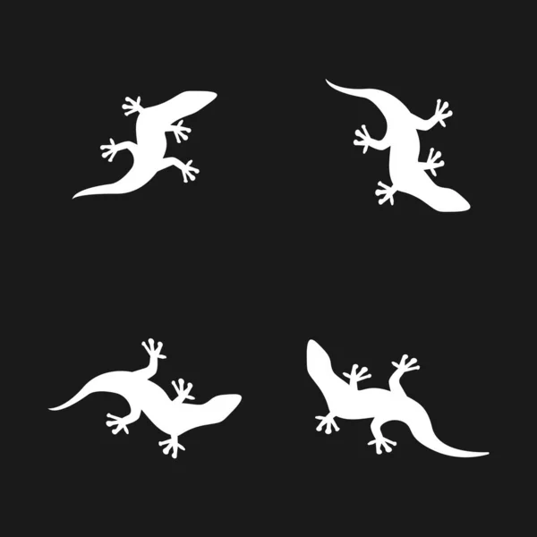 Ikona Jaszczurki Sylwetka Symbol Wektor — Wektor stockowy