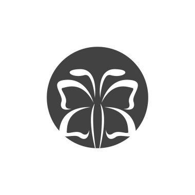 Siyah siluet kelebek simgesi ve sembol vektörü