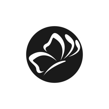 Siyah siluet kelebek simgesi ve sembol vektörü