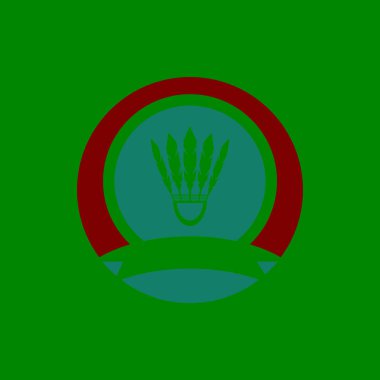 Badminton Spor Simgesi ve Sembol Vektör Şablonu Çizimi