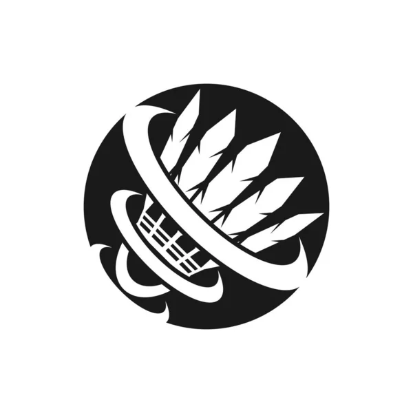 Badminton Sport Ikona Symbol Wektor Szablon Ilustracja — Wektor stockowy