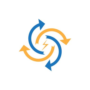 Güç logo vektör şablonu resimlemesini geri dönüştür