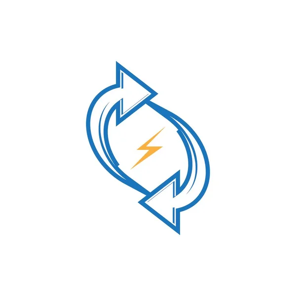 Újrahasznosítás Power Logo Vektor Sablon Illusztráció — Stock Vector