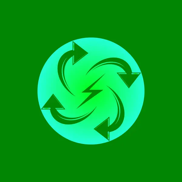 Újrahasznosítás Power Logo Vektor Sablon Illusztráció — Stock Vector
