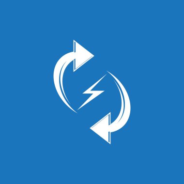 Güç logo vektör şablonu resimlemesini geri dönüştür