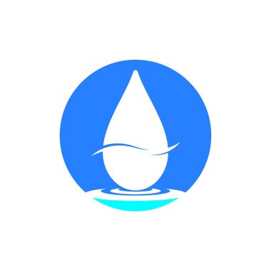 Su damlası simgesi ve sembol vektör şablonu