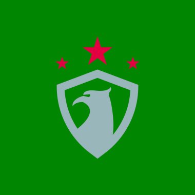 Kartal Kalkanı Logo Vektör Şablonu İllüstrasyonu