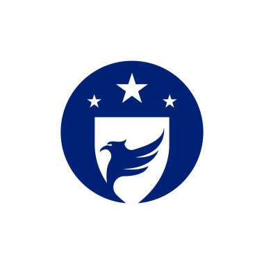 Kartal Kalkanı Logo Vektör Şablonu İllüstrasyonu