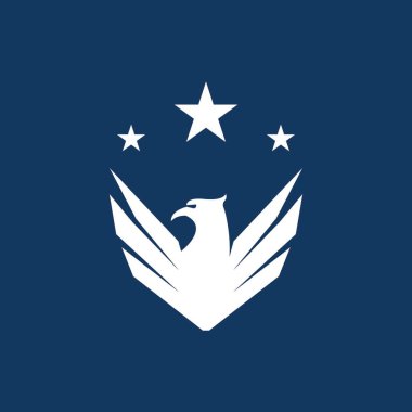 Kartal Kalkanı Logo Vektör Şablonu İllüstrasyonu