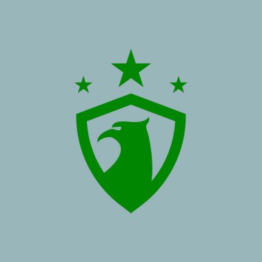 Kartal Kalkanı Logo Vektör Şablonu İllüstrasyonu