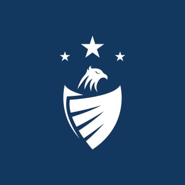 Kartal Kalkanı Logo Vektör Şablonu İllüstrasyonu