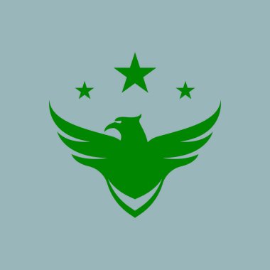 Kartal Kalkanı Logo Vektör Şablonu İllüstrasyonu