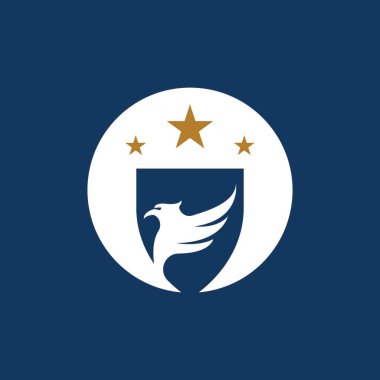 Kartal Kalkanı Logo Vektör Şablonu İllüstrasyonu