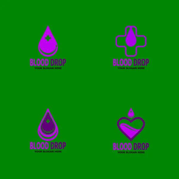 Bluttropfen Heide Logo Vektorvorlage — Stockvektor