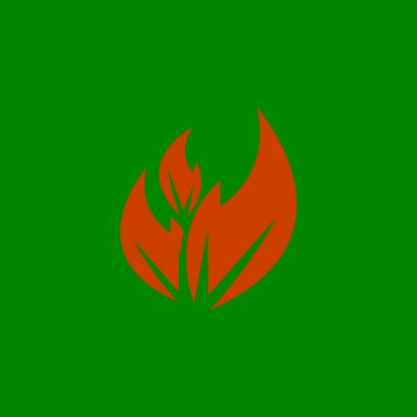 Yeşil Yaprak Doğa Santrali Kavramsal Sembol Vektörü İllüstrasyonu