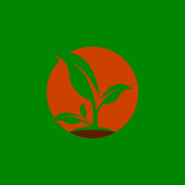 Yeşil Yaprak Doğa Santrali Kavramsal Sembol Vektörü İllüstrasyonu