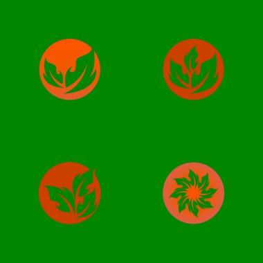 Yeşil Yaprak Doğa Santrali Kavramsal Sembol Vektörü İllüstrasyonu