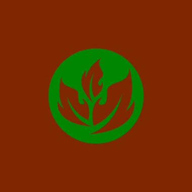 Yeşil Yaprak Doğa Santrali Kavramsal Sembol Vektörü İllüstrasyonu