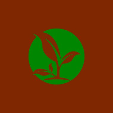 Yeşil Yaprak Doğa Santrali Kavramsal Sembol Vektörü İllüstrasyonu