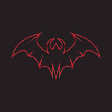 Uçan yarasa silueti logosu tasarım vektör şablonu çizimi