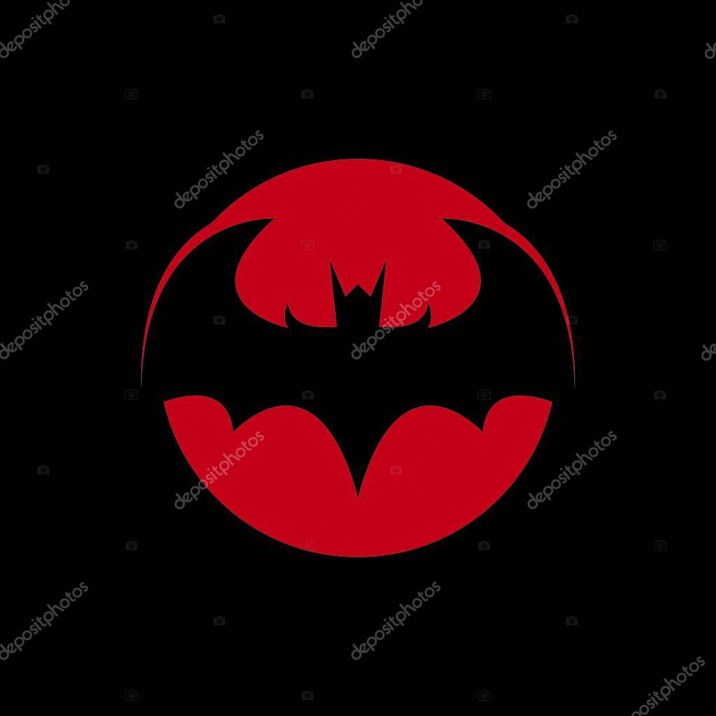 Flying bat silhouette logo design vector template illustration
