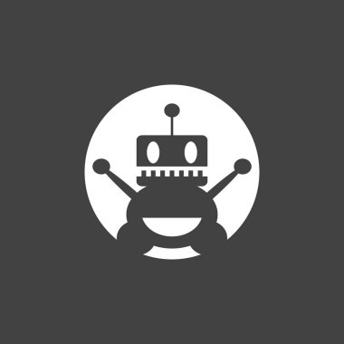 Robot logo şablonu vektör resimleme tasarımı